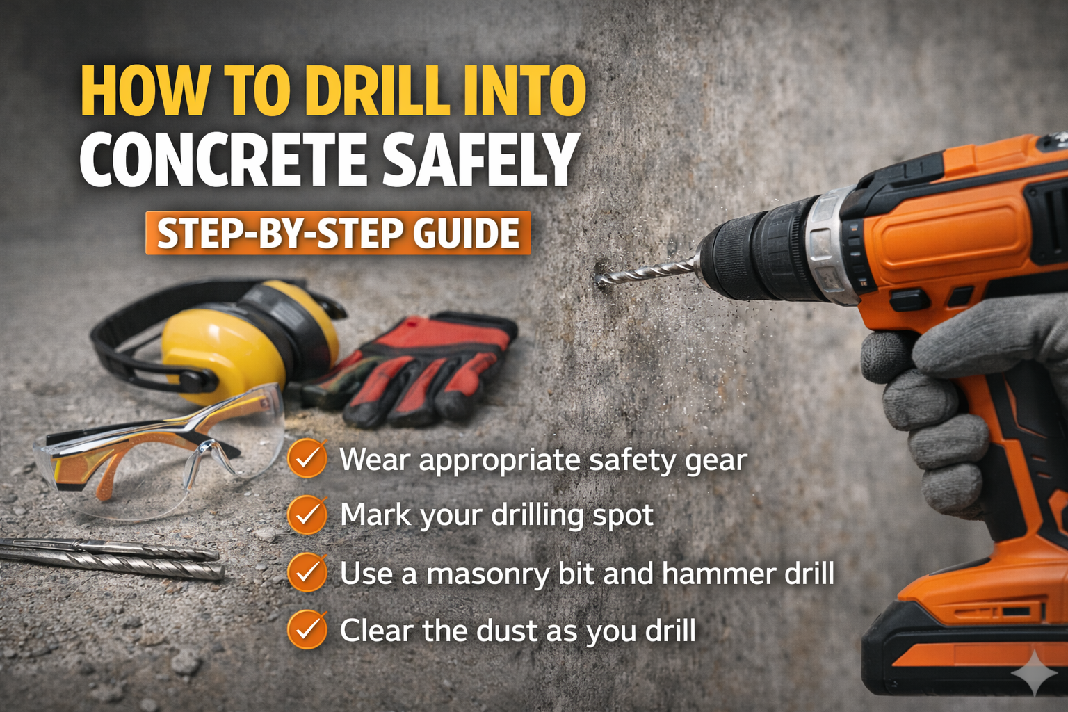 How to Drill Into Concrete Safely (Step-by-Step Guide)