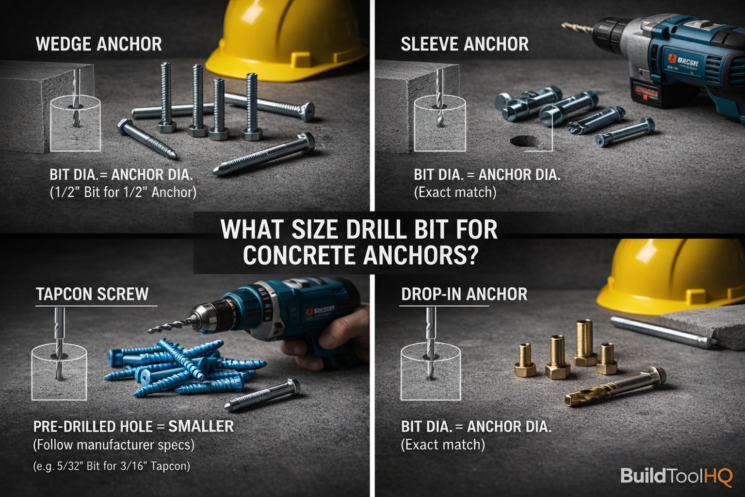 What Size Drill Bit for Concrete Anchors should you use?