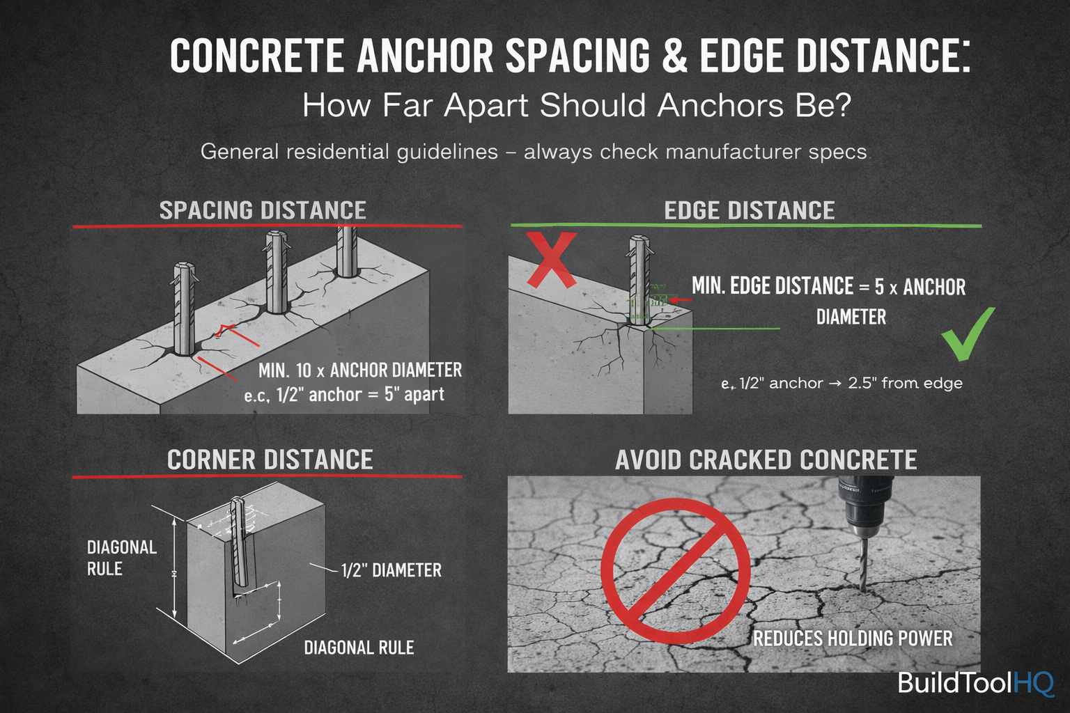 Concrete Anchor Spacing & Edge Distance: How Far Apart Should Anchors Be?