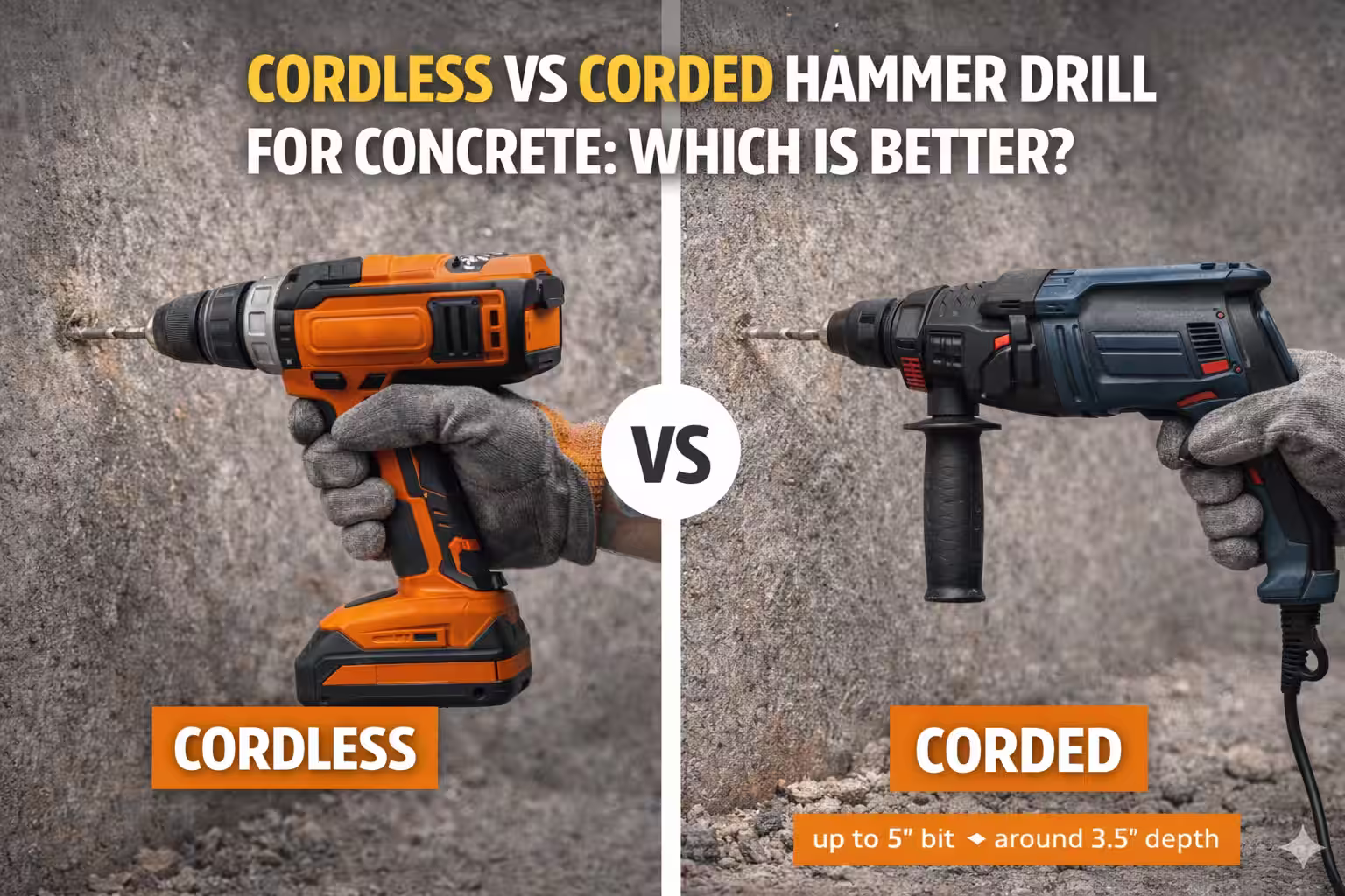 Cordless vs Corded Hammer Drill for Concrete: Which Is Better?