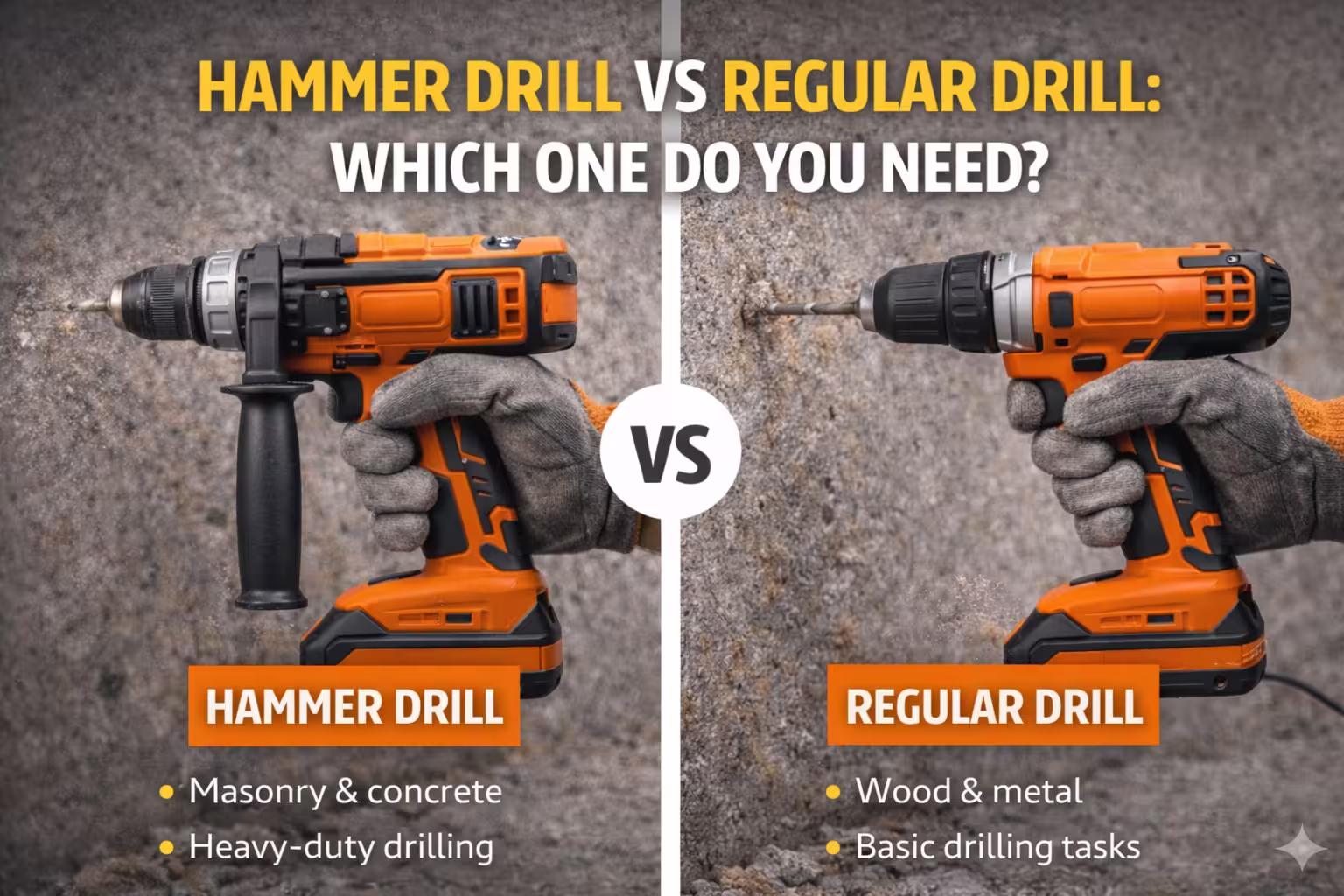 Hammer Drill vs Regular Drill: Which One Do You Need?