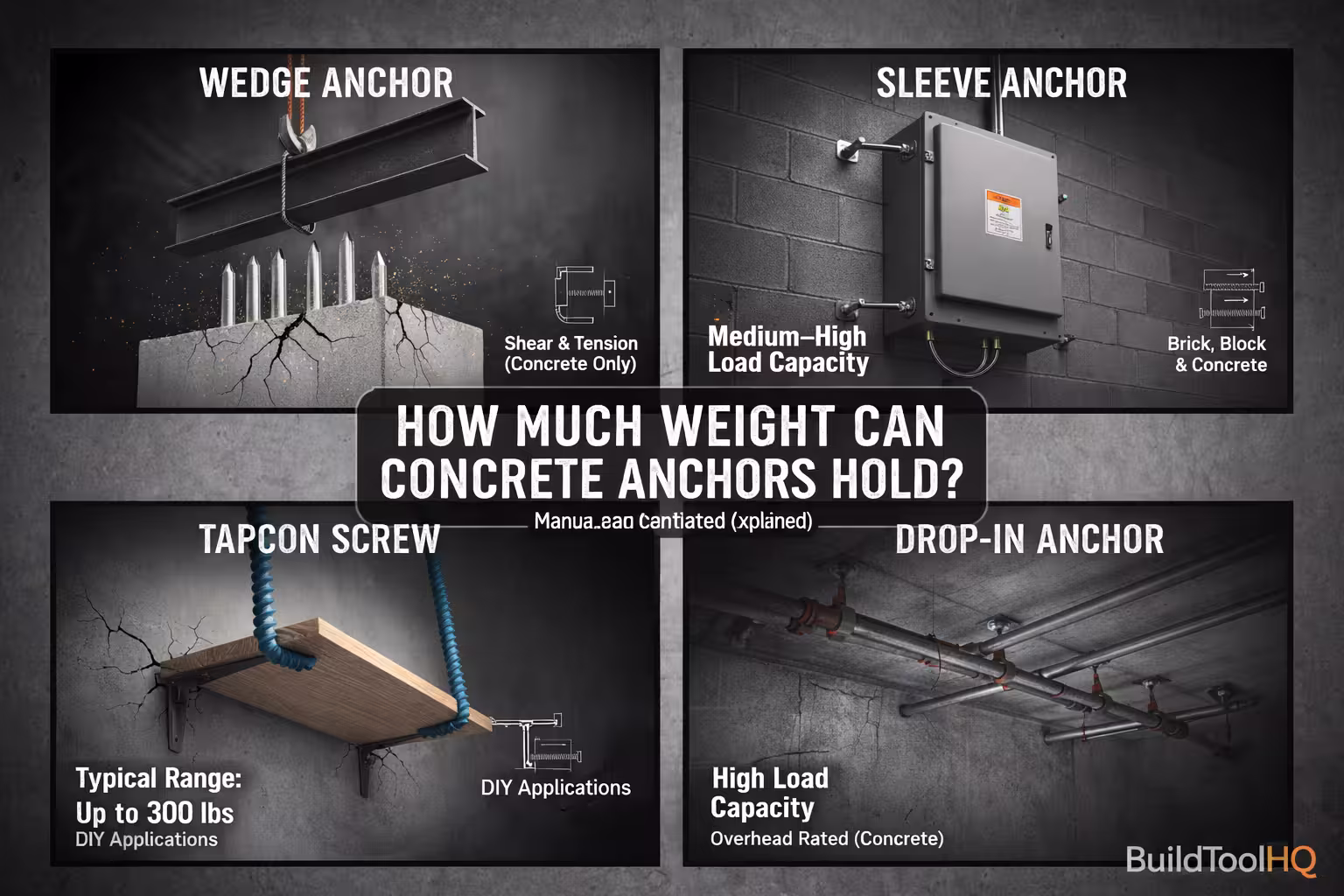 How Much Weight Can Concrete Anchors Hold? (Load Ratings Explained)